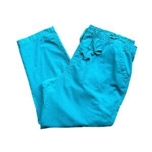 Sonoma Women's Mid Rise Capri Pants 1X Aqua Oasis Casual